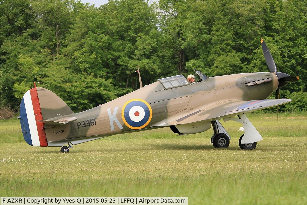 F-AZXR, Hawker Hurricane IIA C/N Not found ZK-TPK, Hawker Hurricane Mk.IIa, Taxiing, La Ferté-Alais airfield (LFFQ) Airshow 2015
