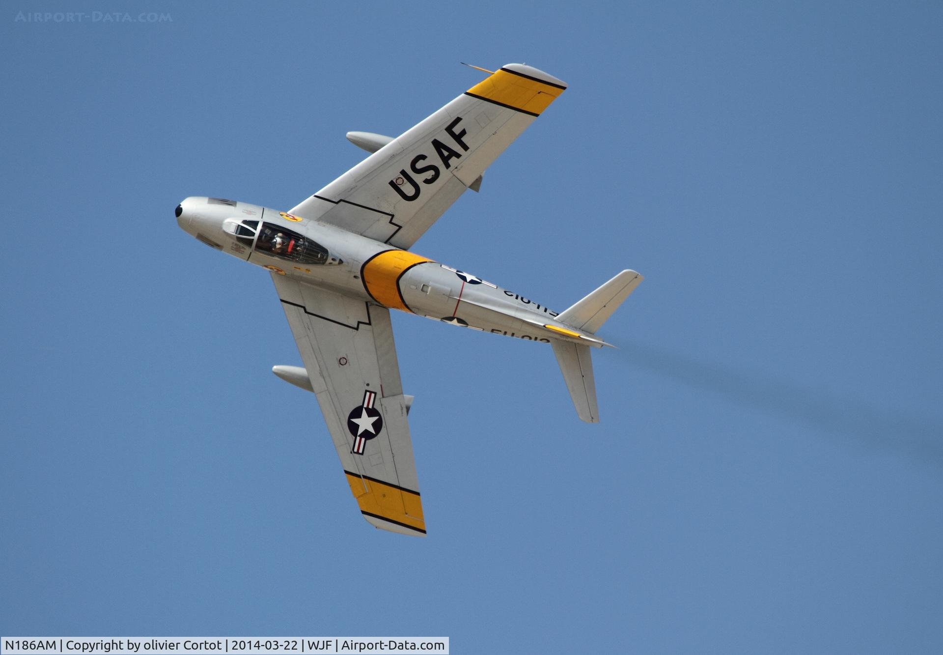 N186AM, 1952 North American F-86F Sabre C/N 191-708, beautiful display at LA county airshow