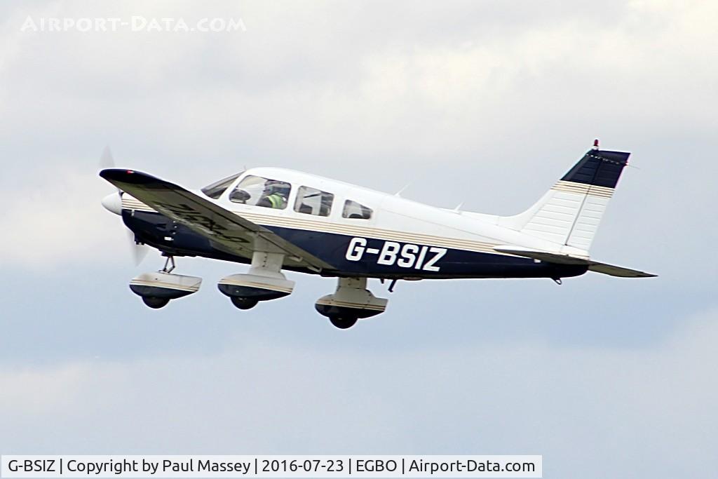 G-BSIZ, 1979 Piper PA-28-181 Cherokee Archer II C/N 28-7990377, Departing EGBO. EX:-2162Y.