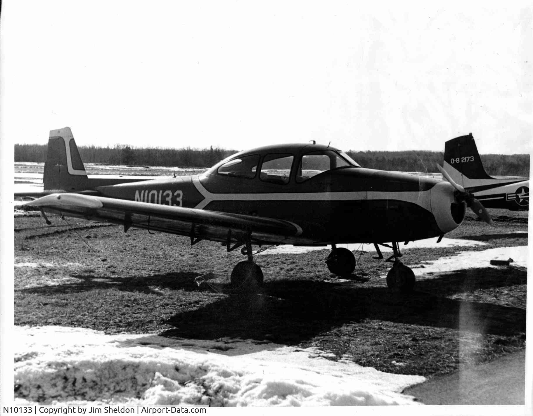 N10133, 1948 Ryan Navion L-17B C/N NAV-4-1766, Taken on the ramp at Moore Army Airfield, Fort Devens, MA in early 1972.  Color scheme at that time was red with white stripes.  We called it 