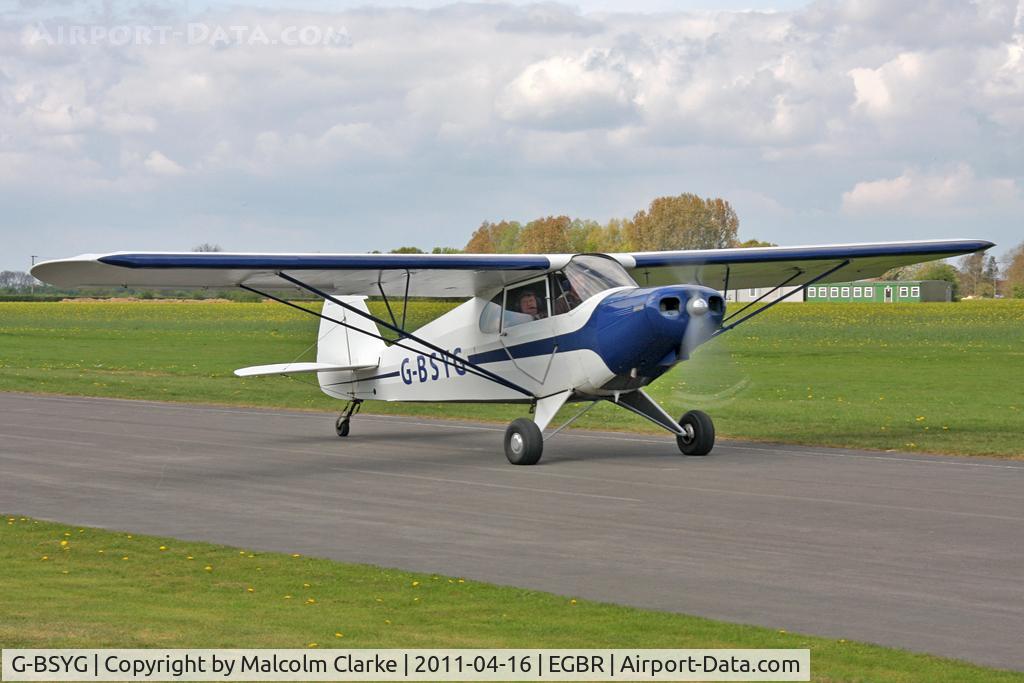 G-BSYG, 1947 Piper PA-12 Super Cruiser C/N 12-2106, Piper PA-12 at Breighton Airfield, April 16th 2011.