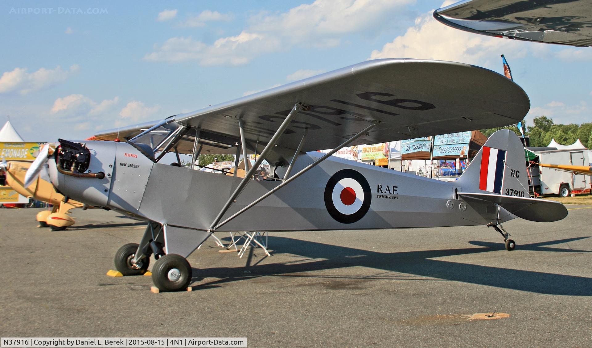 N37916, 1941 Piper J3C-65 Cub C/N 6698, The Flitfire was a special edition of 48 Cubs Piper sent to England in 1941 to help in that country's War effort.