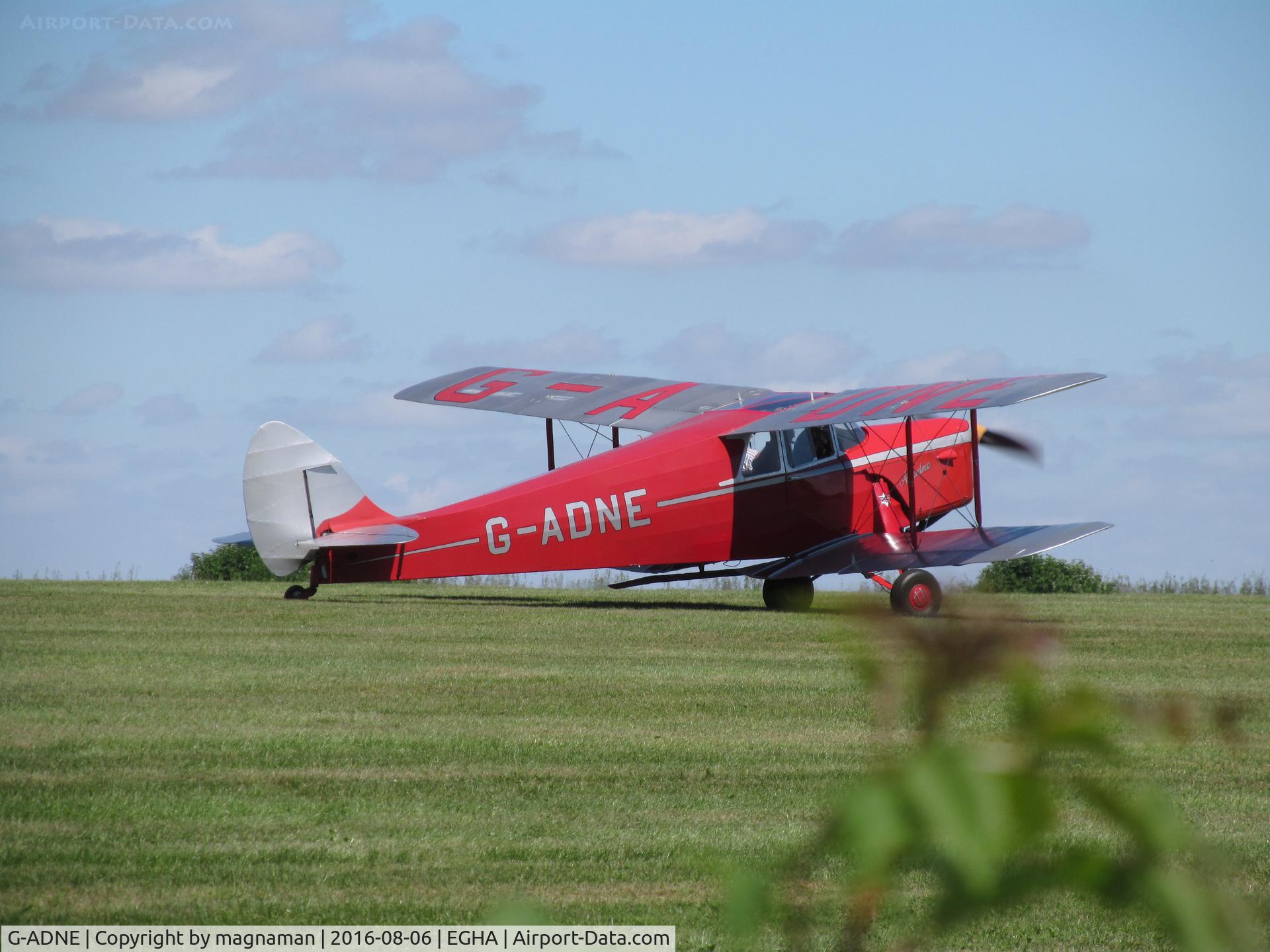 G-ADNE, 1936 De Havilland DH.87B Hornet Moth C/N 8089, taxying for departure
