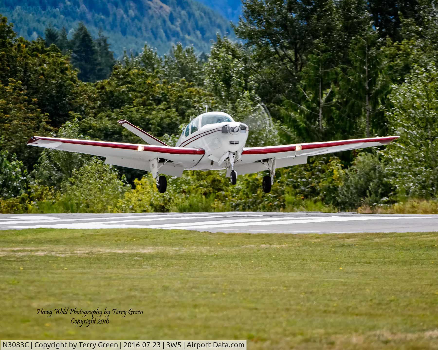 N3083C, 1958 Beech K35 Bonanza C/N D-5754, 2016 North Cascades Vintage Aircraft Museum Fly-In Mears Field 3W5 Concrete Washington