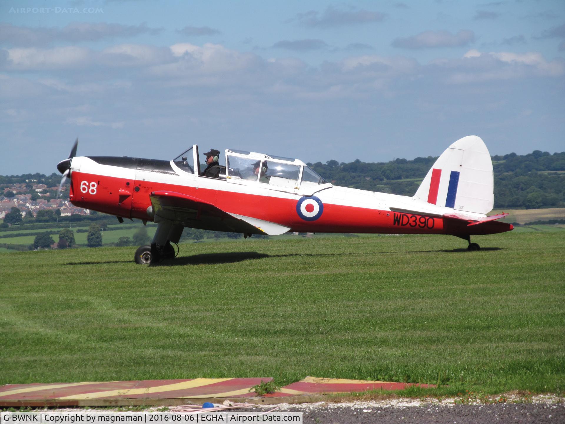 G-BWNK, 1951 De Havilland DHC-1 Chipmunk T.10 C/N C1/0317, taxying to apron