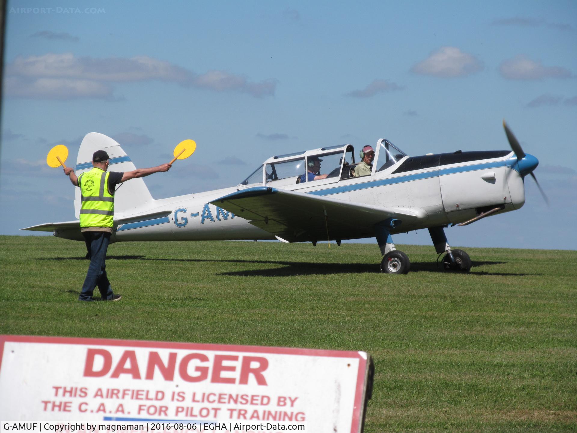 G-AMUF, 1952 De Havilland DHC-1 Chipmunk 21 C/N C1/0832, taxing to parking