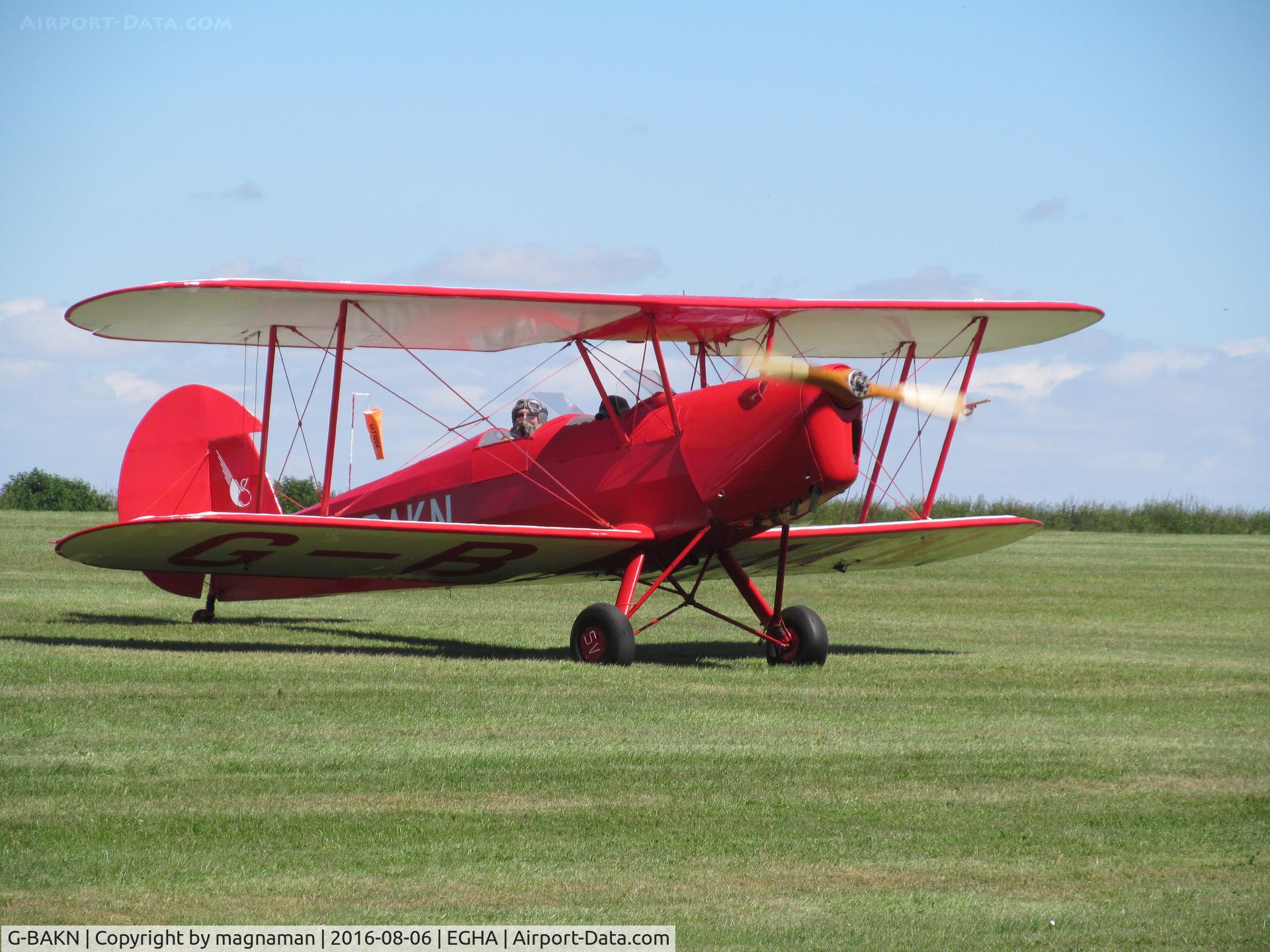G-BAKN, 1946 Stampe-Vertongen SV-4C C/N 348, taxying in to parking