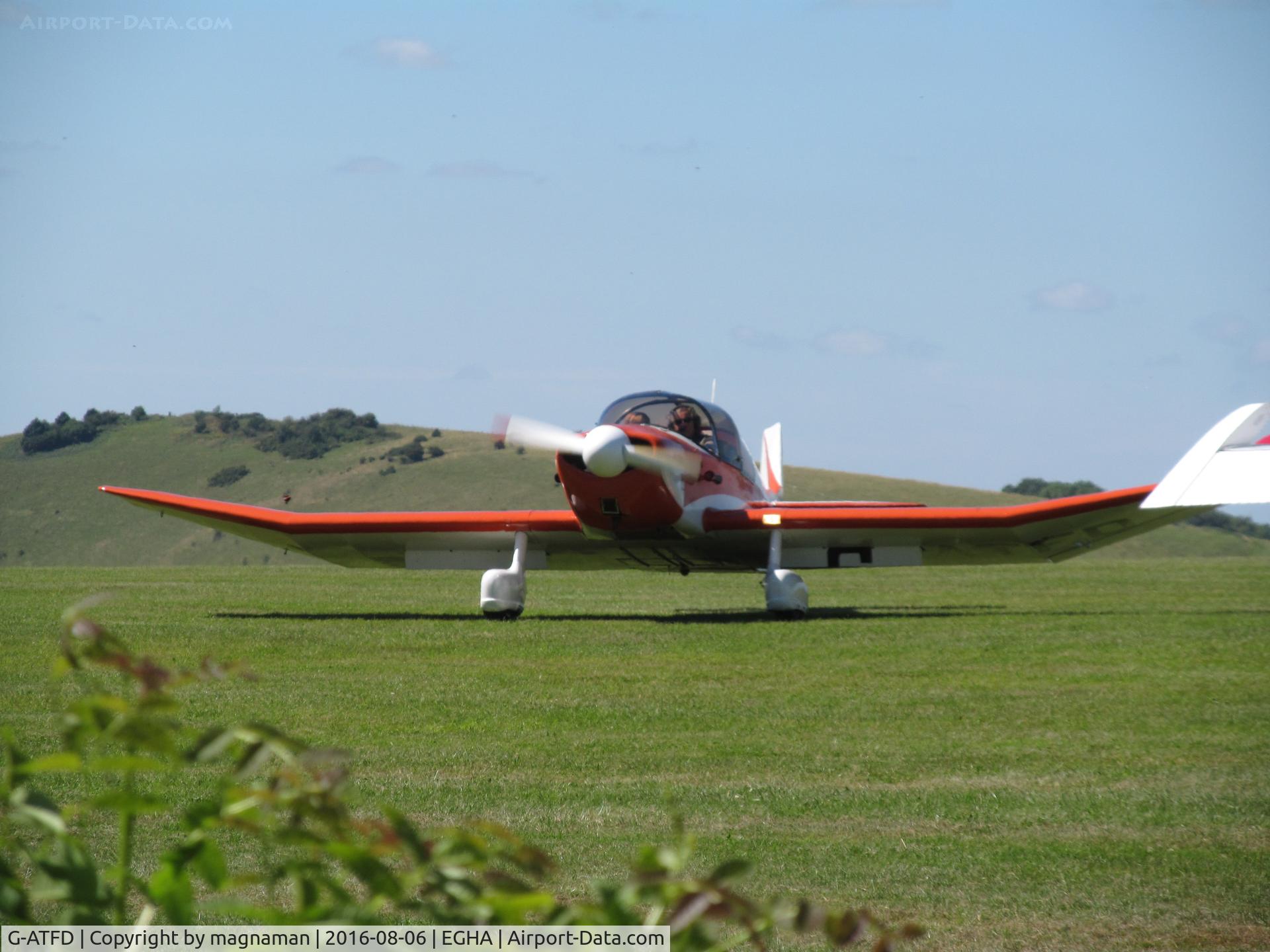 G-ATFD, 1962 Jodel DR-1050 Ambassadeur C/N 311, taxying in to park
