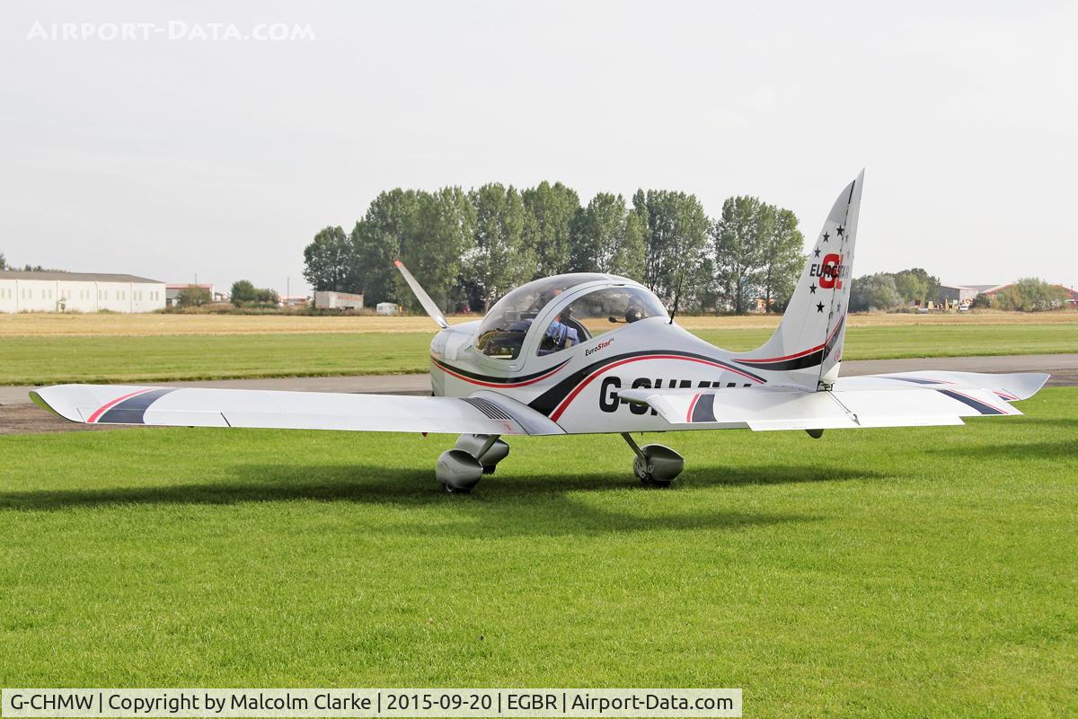 G-CHMW, 2013 Aerotechnik EV-97 Eurostar SL C/N LAA 315B-15158, Aerotechnik EV-97 Eurostar SL at The Real Aeroplane Company's Helicopter Fly-In, Breighton Airfield, September 20th 2015.