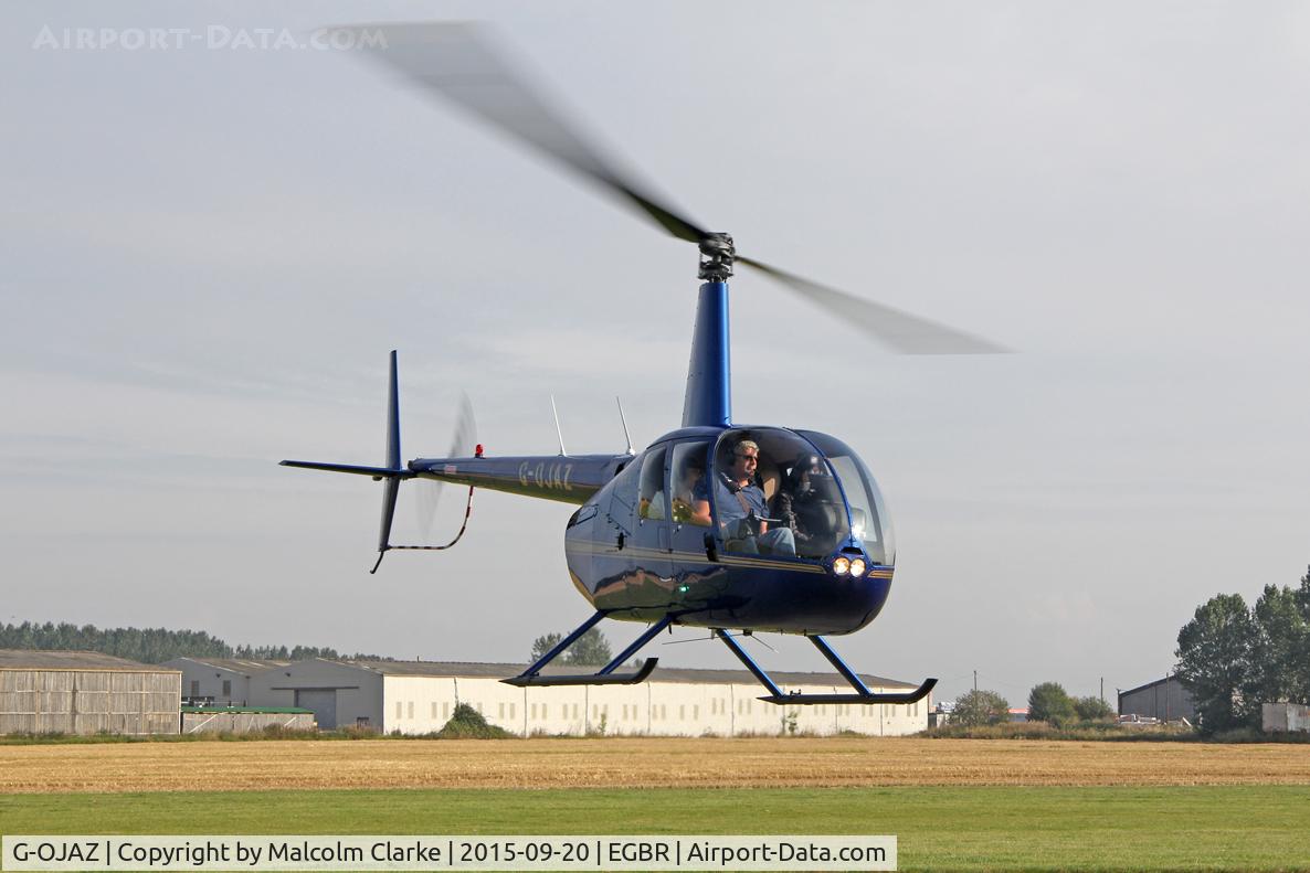 G-OJAZ, 2006 Robinson R44 Raven II C/N 11216, Robinson R44 II at The Real Aeroplane Company's Helicopter Fly-In, Breighton Airfield, September 20th 2015.