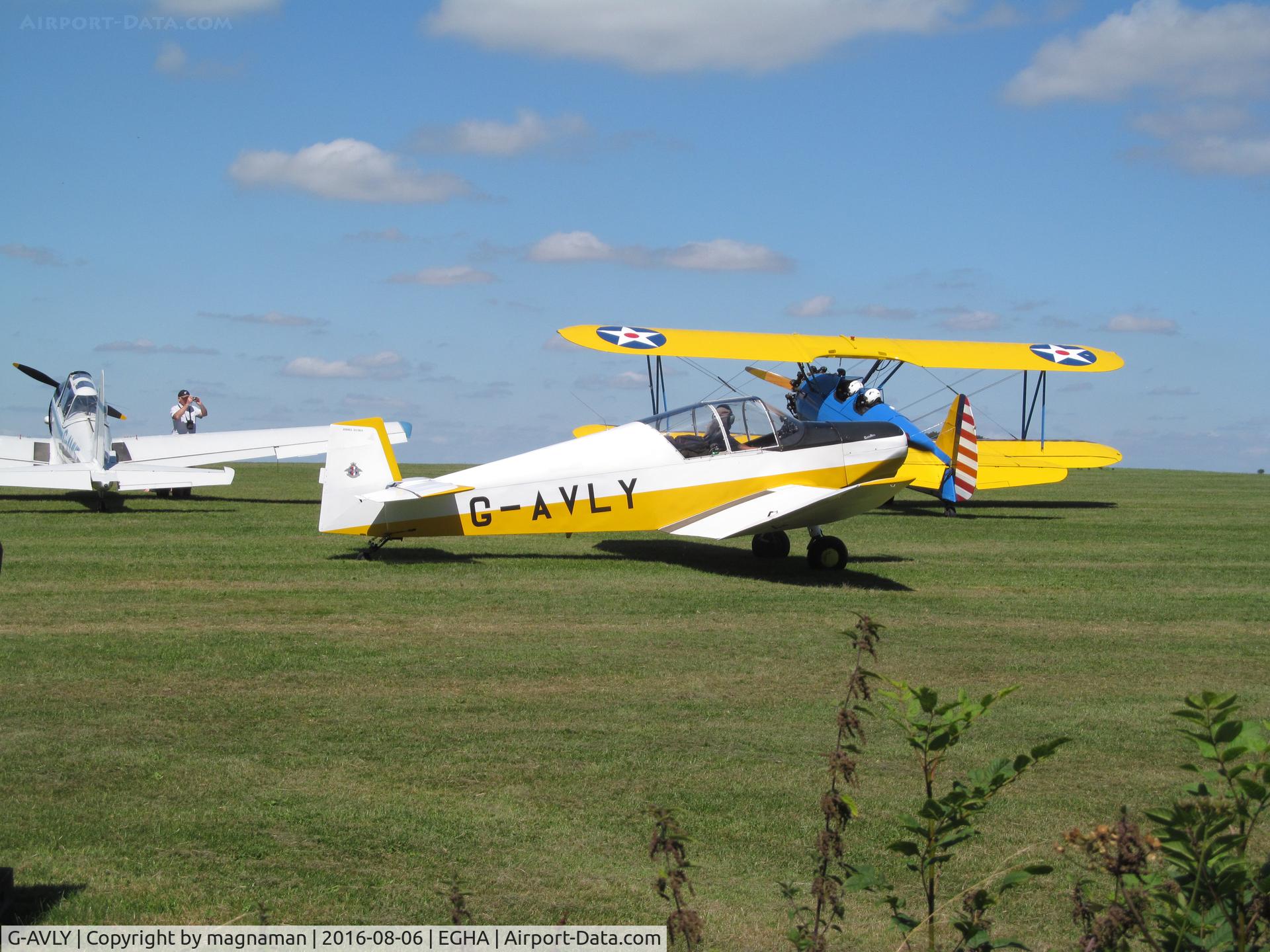 G-AVLY, 1967 Jodel D-120A Paris-Nice C/N 331, leaving Compton abbas