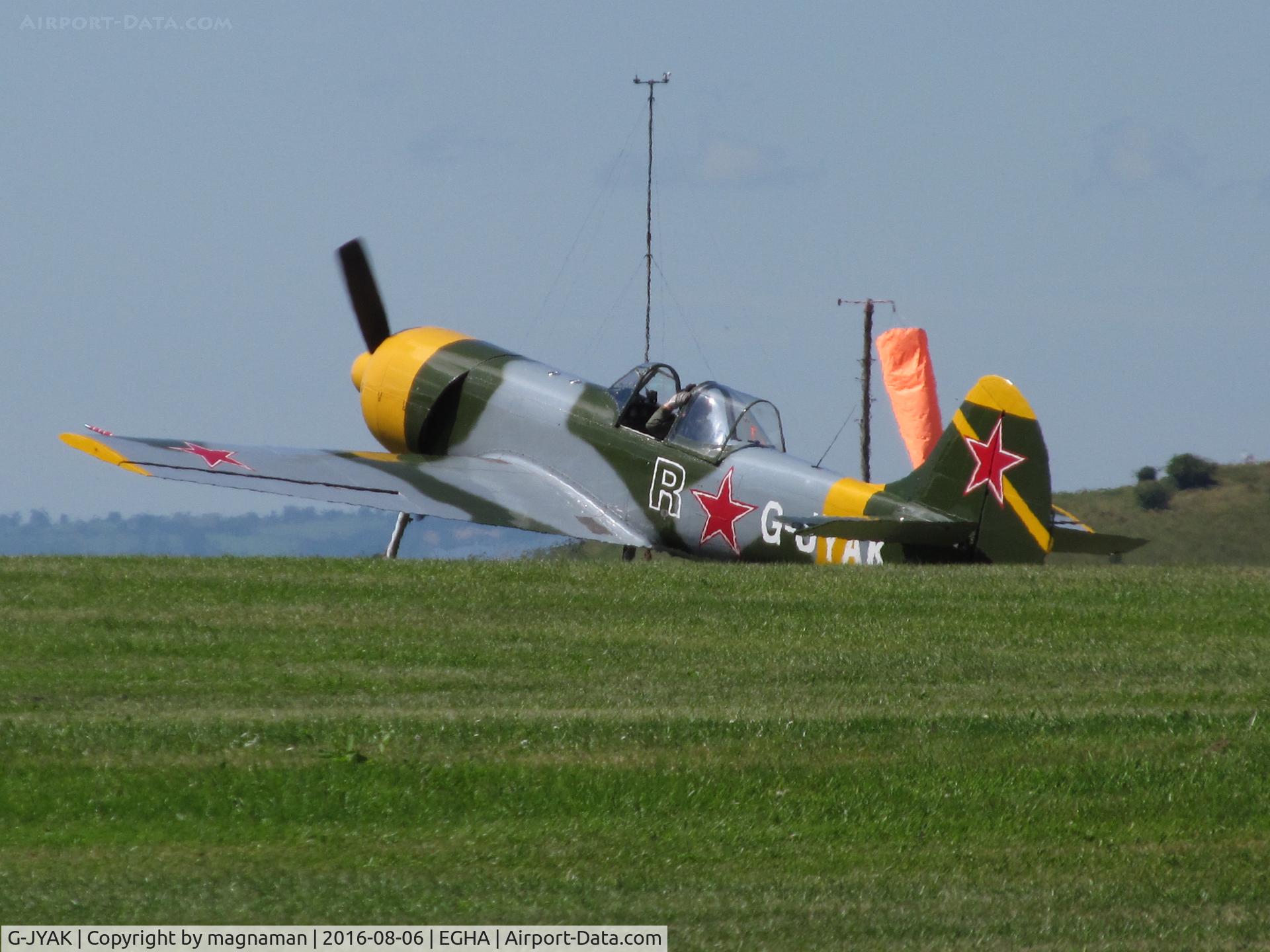 G-JYAK, 1985 Yakovlev Yak-50 C/N 853001, just landed