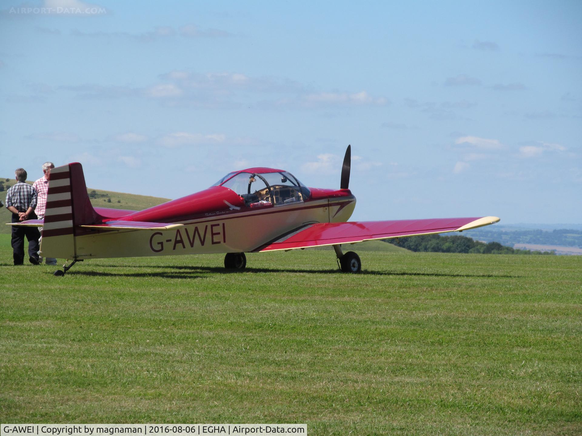 G-AWEI, 1968 Rollason Druine D-62B Condor C/N RAE/628, in line up at fly in