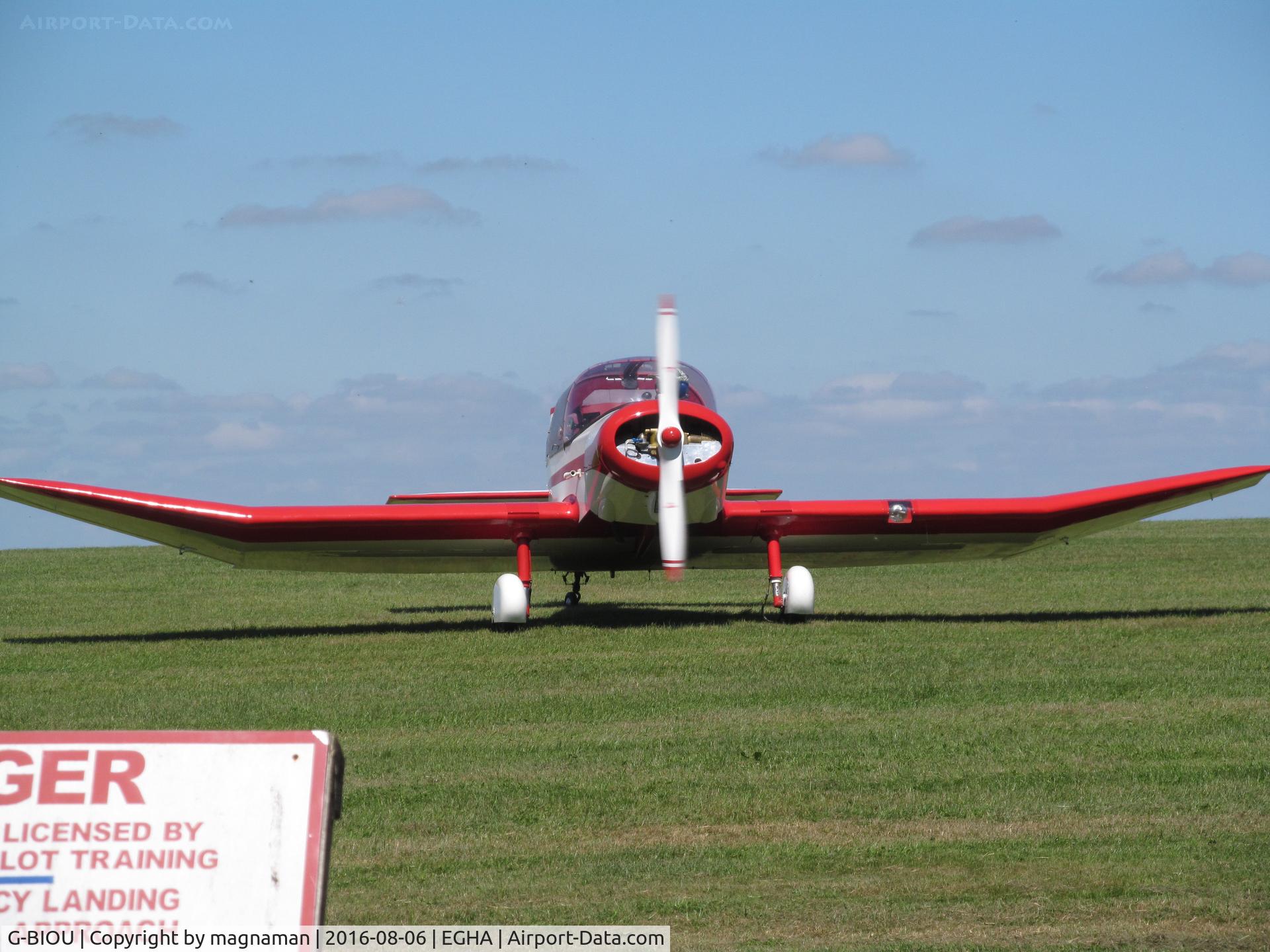 G-BIOU, 1958 Jodel D-117A C/N 813, going into parking area