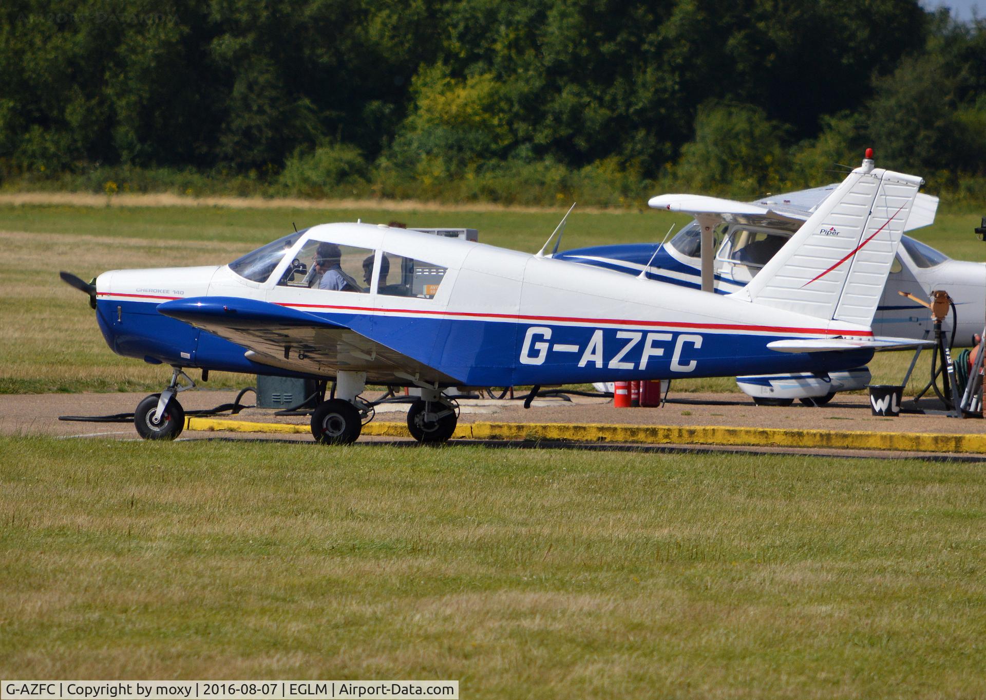 G-AZFC, 1971 Piper PA-28-140 Cherokee C/N 28-7125486, Piper Cherokee 140 at White Waltham.