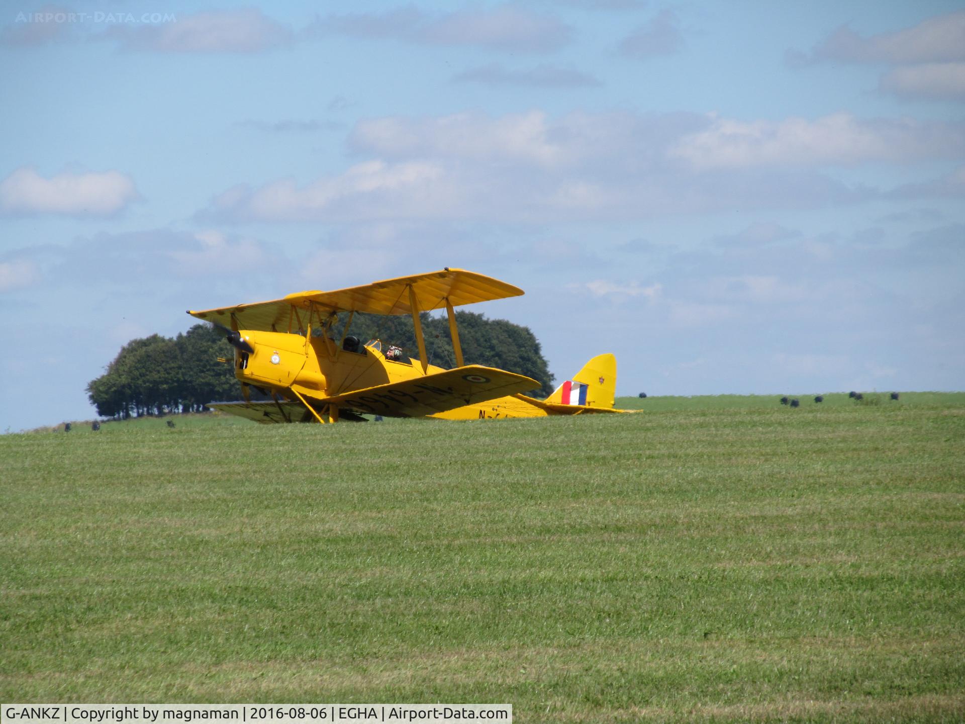 G-ANKZ, 1938 De Havilland DH-82A Tiger Moth II C/N 3803, just landed