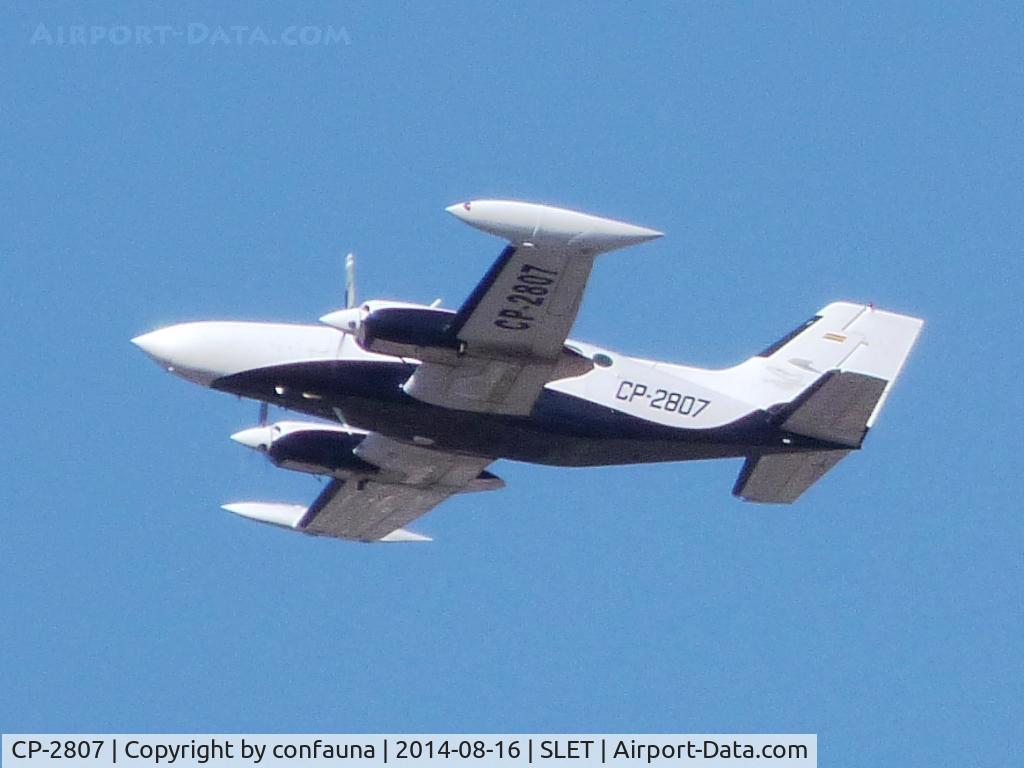 CP-2807, 1969 Cessna 402A C/N 402A0049, Flying over Santa Cruz