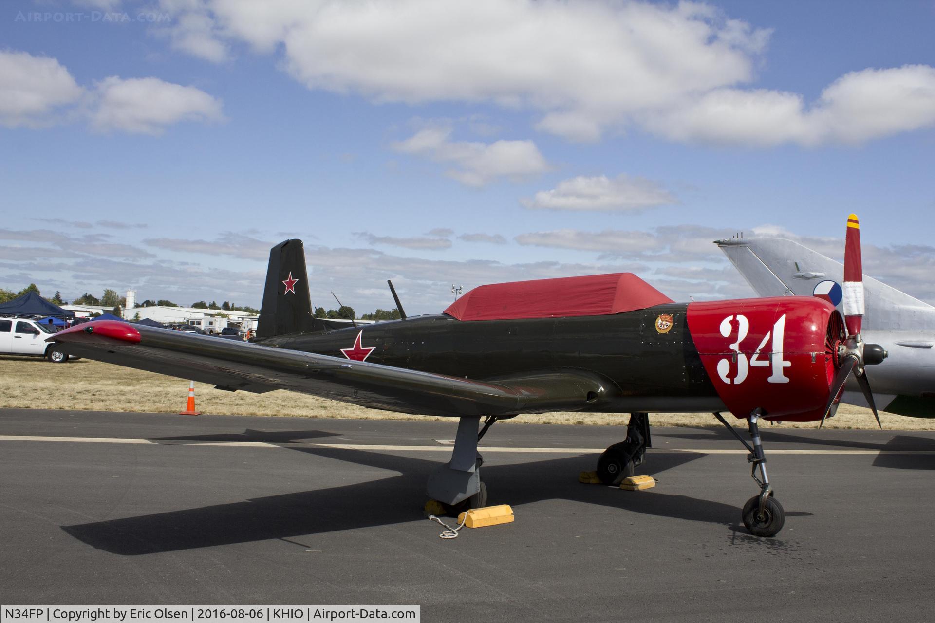 N34FP, 1965 Nanchang CJ-6A C/N 1332013, CJ-6A on static display during the 2016 Oregon International Airshow.