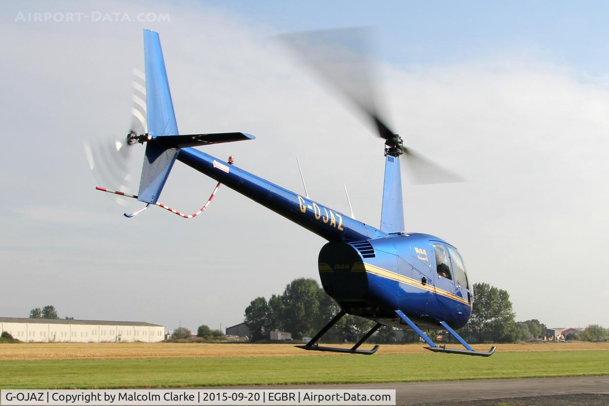 G-OJAZ, 2006 Robinson R44 Raven II C/N 11216, Robinson R44 II at The Real Aeroplane Company's Helicopter Fly-In, Breighton Airfield, September 20th 2015.