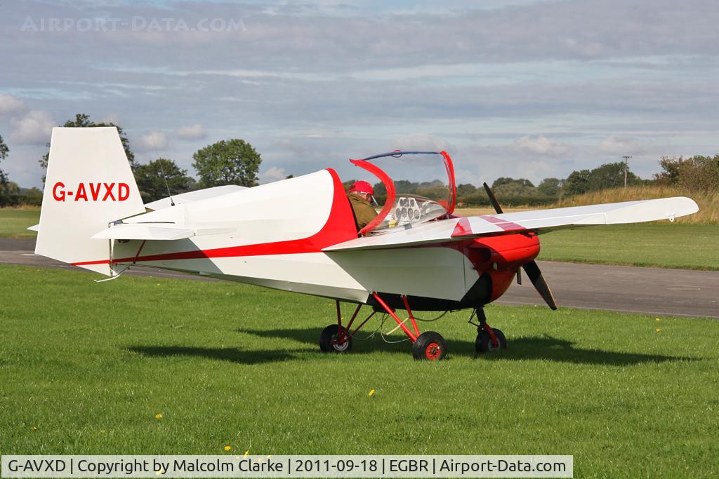G-AVXD, 1967 Slingsby T.66 Nipper 3 C/N S109, T.66 Nipper 3 at The Real Aeroplane Company's Helicopter Fly-In, Breighton Airfield, September 18th 2011.