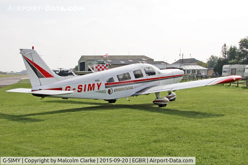 G-SIMY, 1976 Piper PA-32-300 Cherokee Six Cherokee Six C/N 32-7640082, Piper PA-32-300 Cherokee Six at The Real Aeroplane Company's Helicopter Fly-In, Breighton Airfield, September 20th 2015.