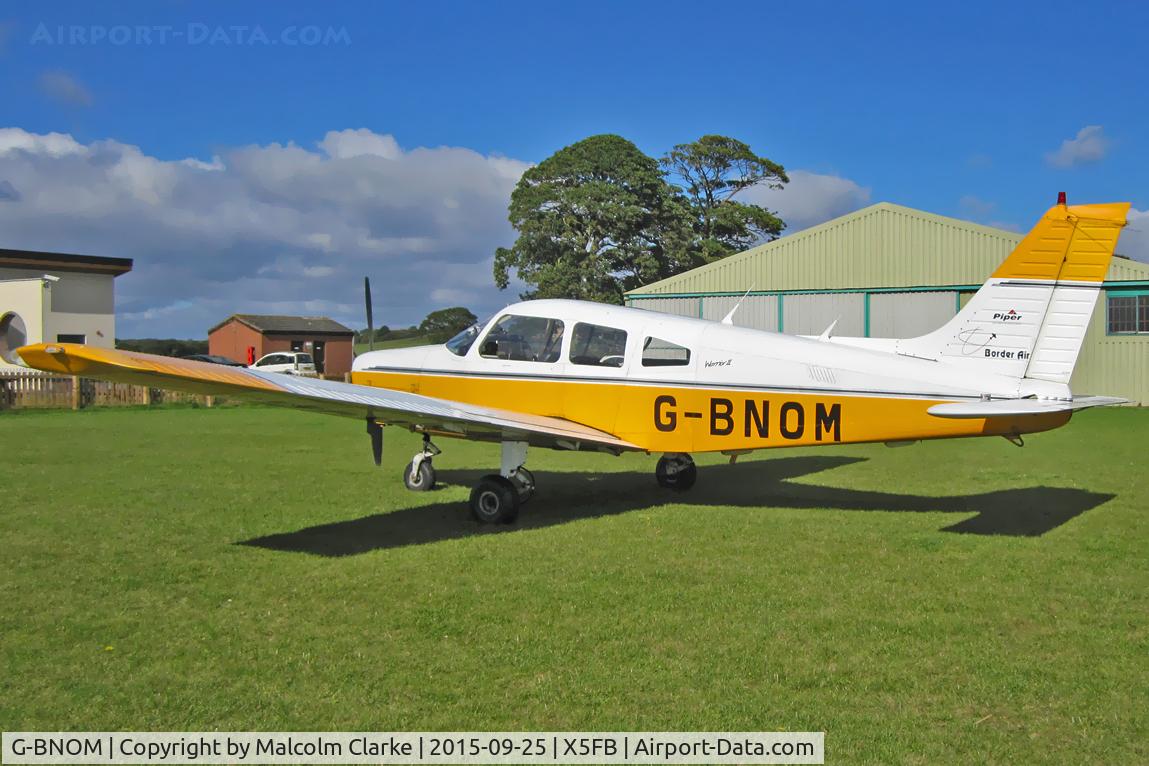 G-BNOM, 1987 Piper PA-28-161 Cherokee Warrior II C/N 2816024, Piper PA-28-161 at Fishburn Airfield, September 25th 2015.