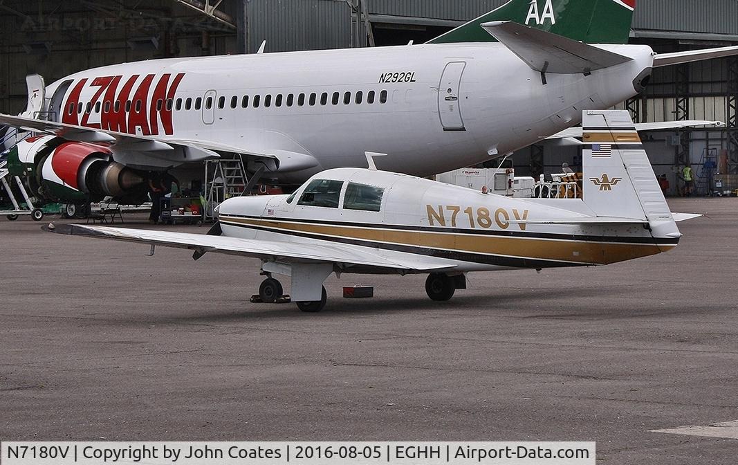 N7180V, 1974 Mooney M20E C/N 21-0060, Amongst the big boys at European Avn