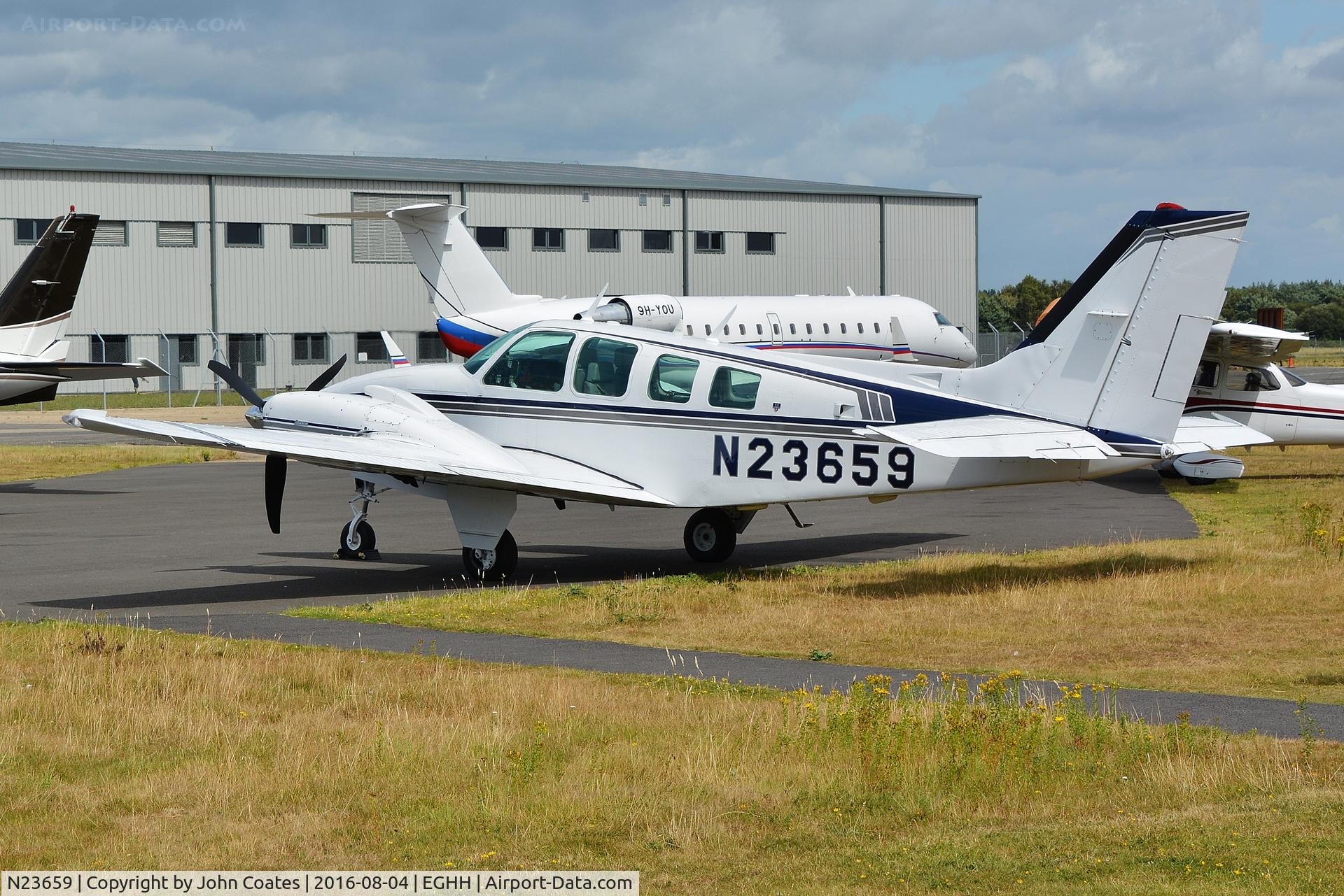 N23659, 1977 Beech 58 Baron C/N TH-893, Visitor at Bliss Avn