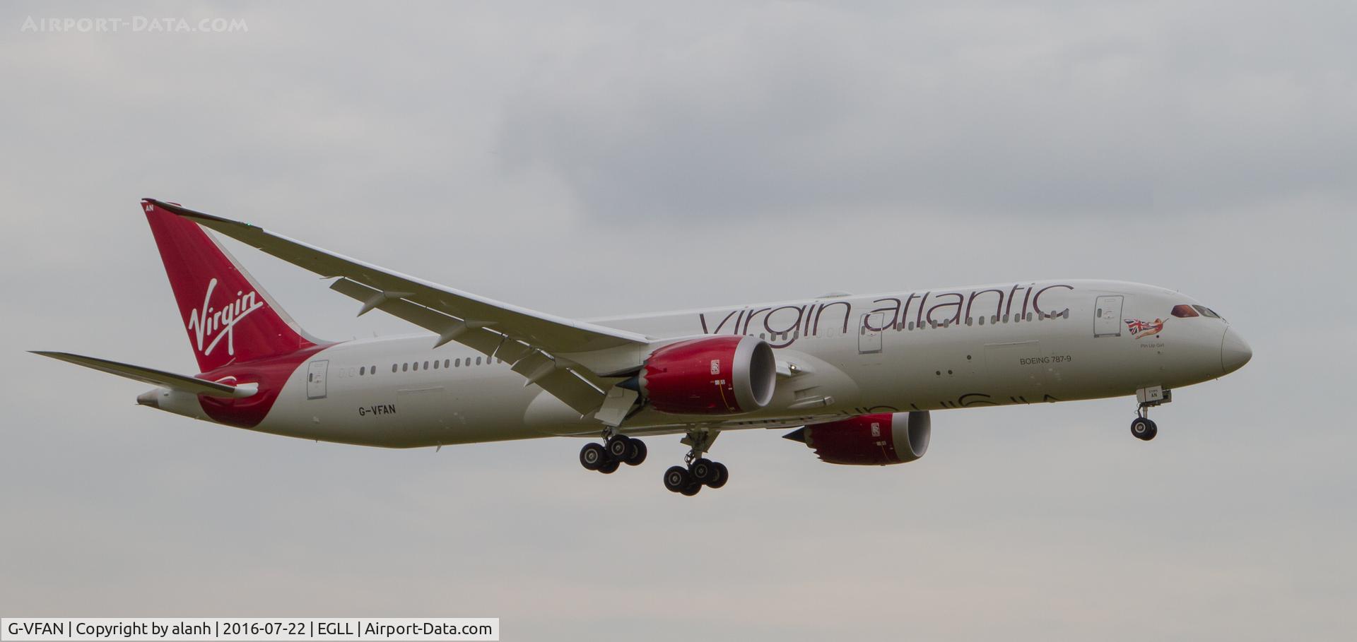 G-VFAN, 2016 Boeing 787-9 Dreamliner C/N 37977, Finals at Heathrow
