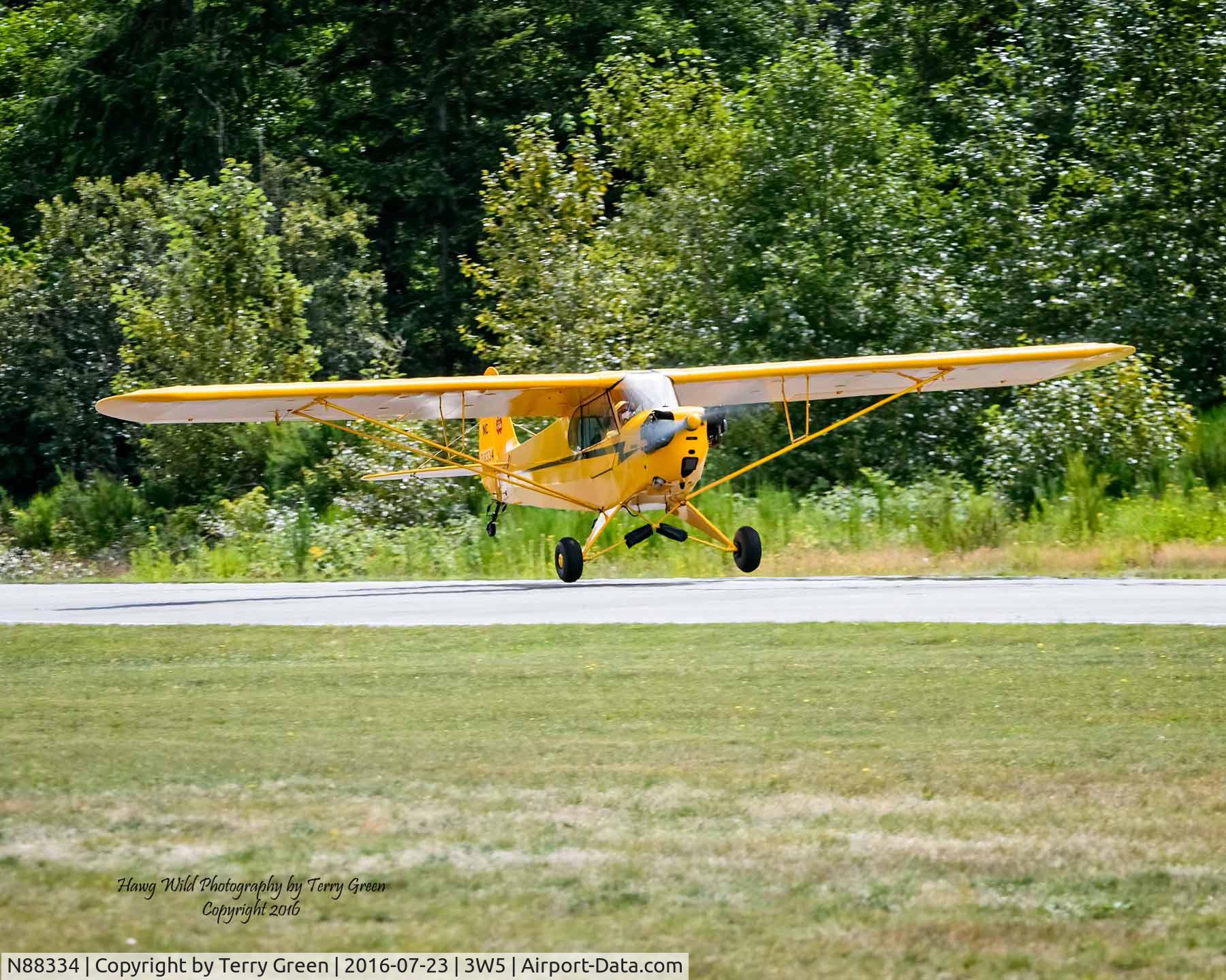 N88334, Piper J3C-65 Cub C/N 15952, 2016 North Cascades Vintage Aircraft Museum Fly-In Mears Field 3W5 Concrete Washington