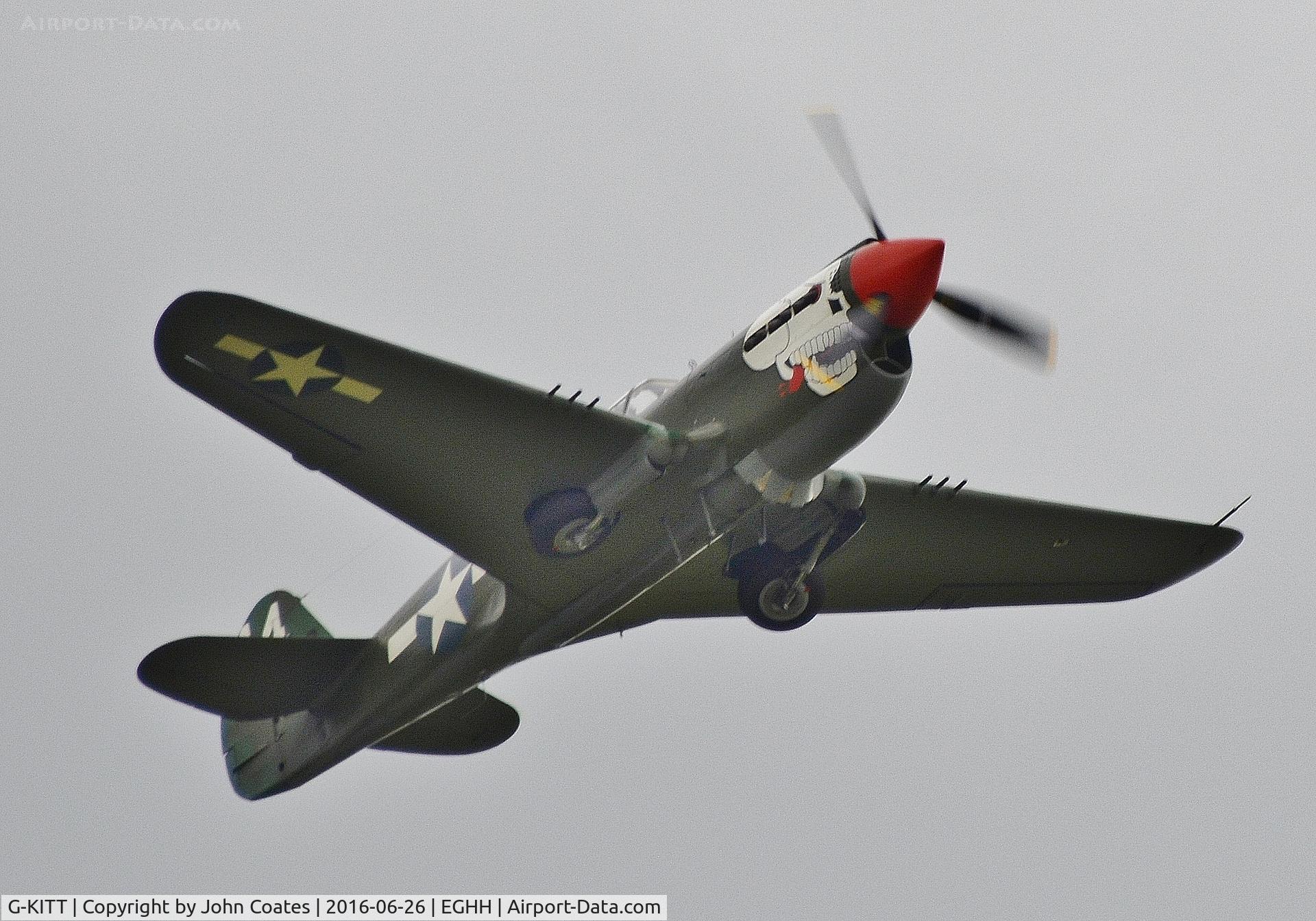 G-KITT, 1943 Curtiss P-40M Warhawk C/N 27490, Off to display in murky conditions