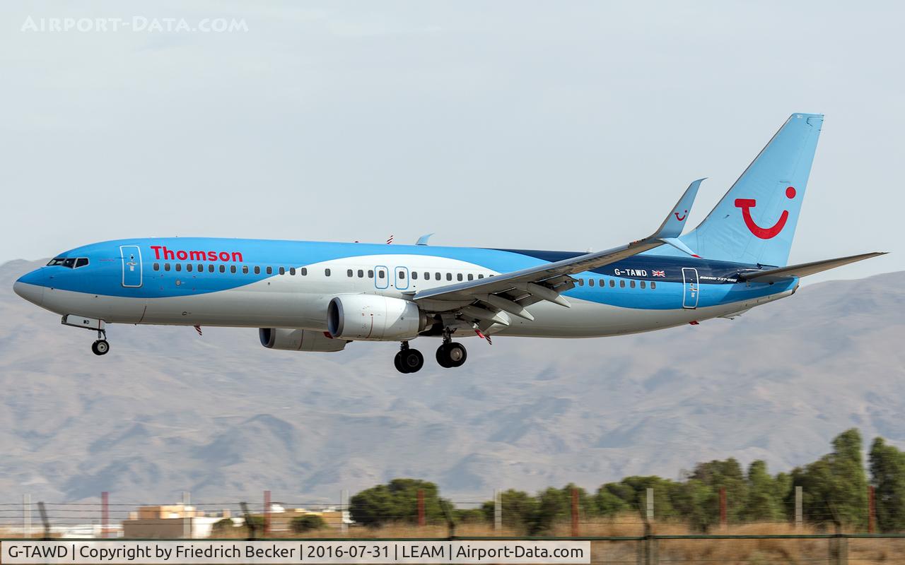 G-TAWD, 2012 Boeing 737-8K5 C/N 37265, short final RW25
