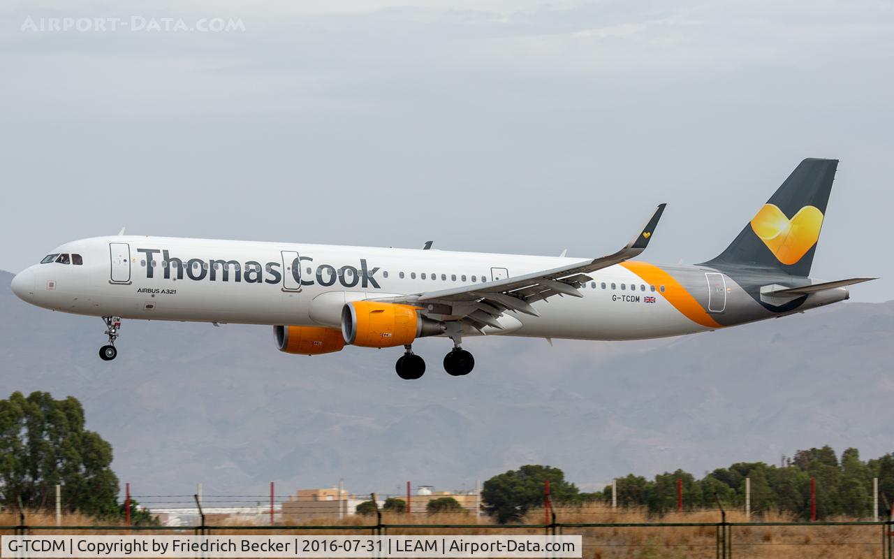 G-TCDM, 2016 Airbus A321-211 C/N 7003, short final RW25