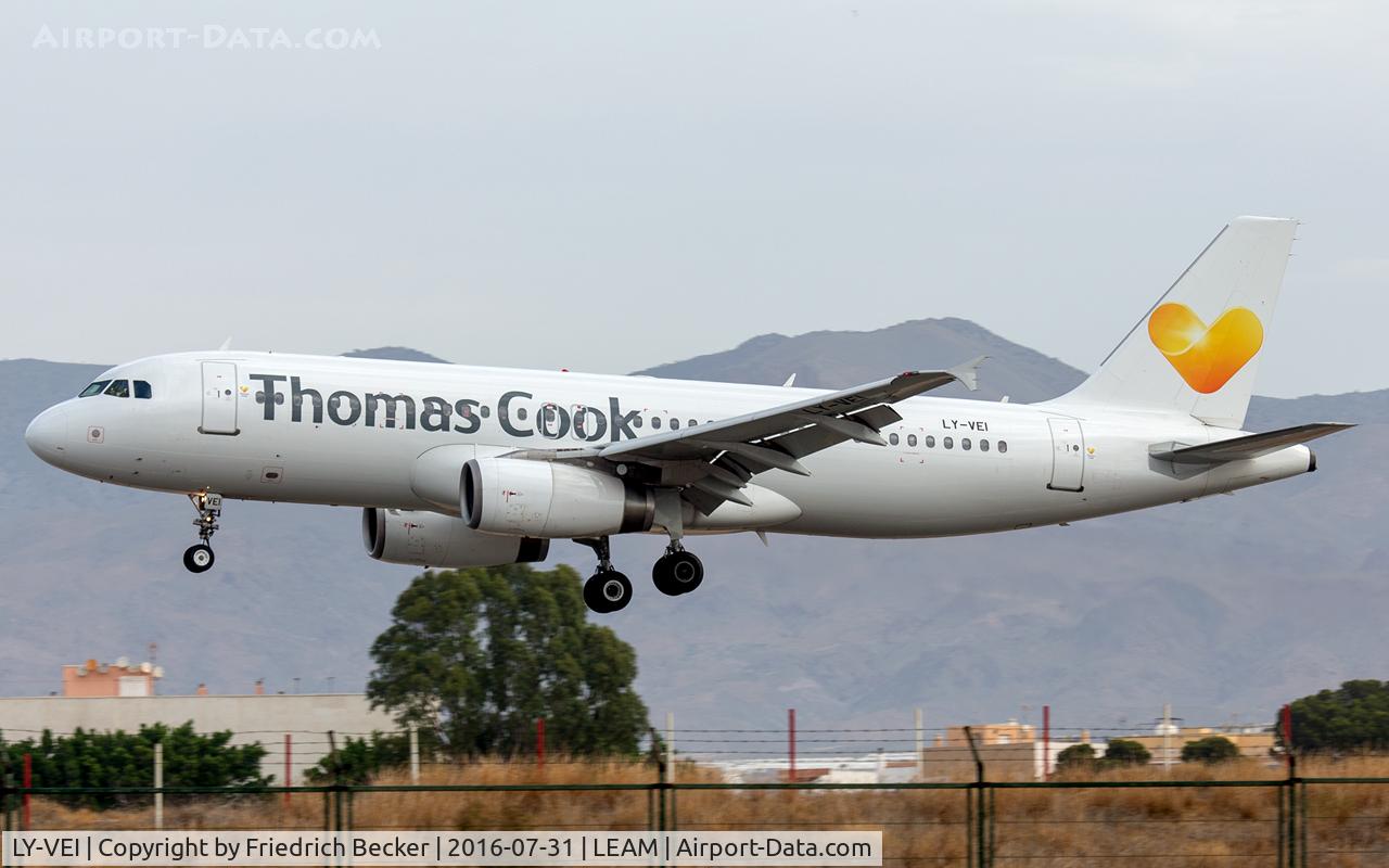 LY-VEI, 1998 Airbus A320-233 C/N 0902, short final RW25