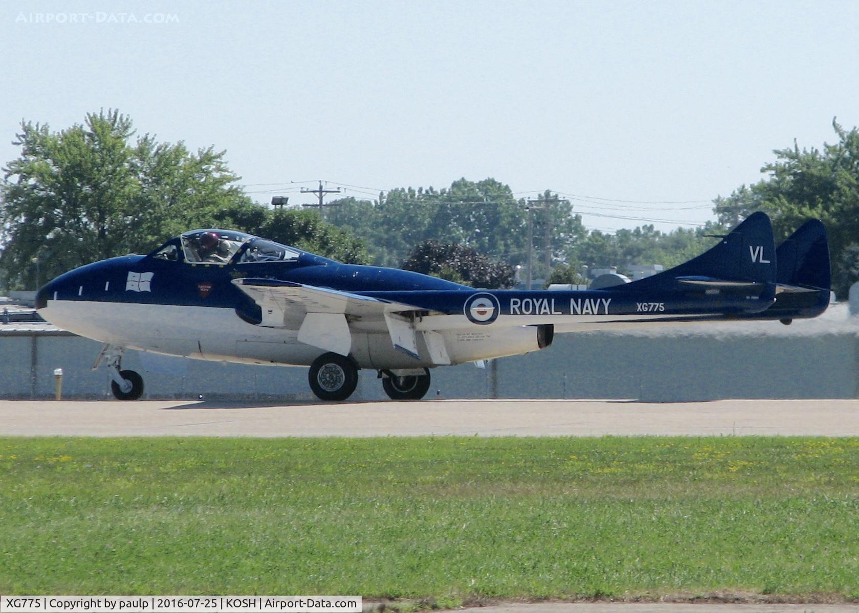 XG775, 1956 De Havilland (F+W Emmen) Vampire T.55 (DH-115) C/N 866, AirVenture 2016.