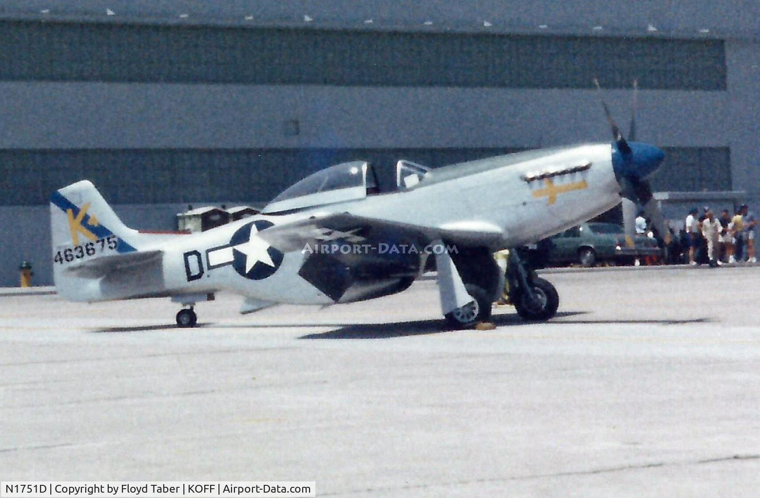 N1751D, 1944 North American P-51D Mustang C/N 122-31401 (44-63675), OFFUTT Air Show 1980s