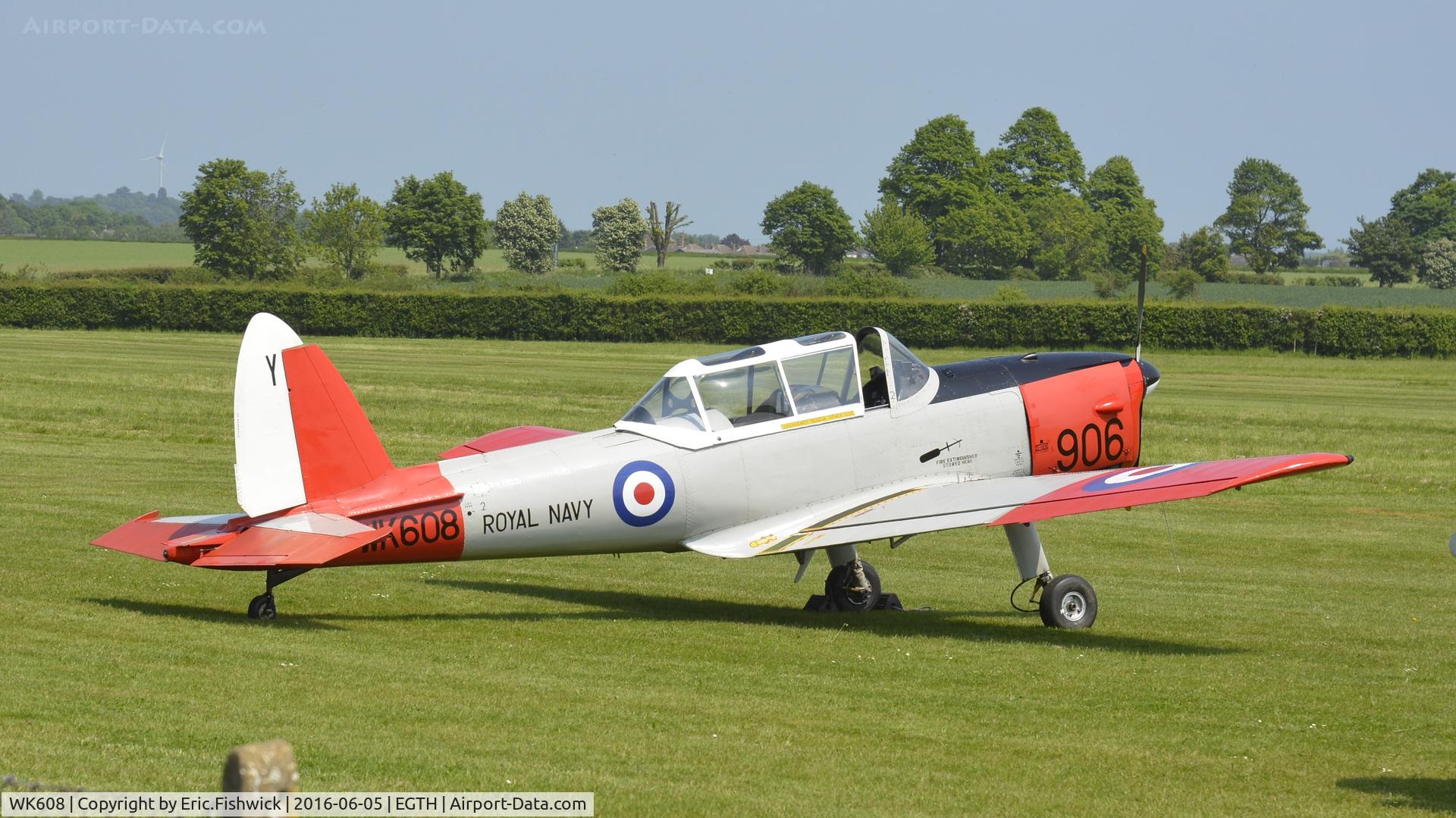 WK608, 1952 De Havilland DHC-1 Chipmunk T.10 C/N C1/0617, 2. WK608 (Royal Navy Historic Flight) at Shuttleworth Collection's 'Fly Navy,' June 2016.