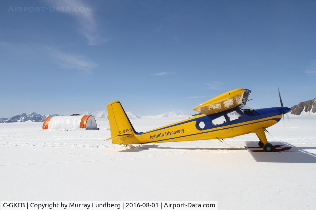 C-GXFB, 1966 Helio H-295-1200 Super Courier C/N 1223, At Icefield Discovery base camp at the head of the Hubbard Glacier at 8,350 feet elevation, facing Mount Logan, Canada's highest peak.