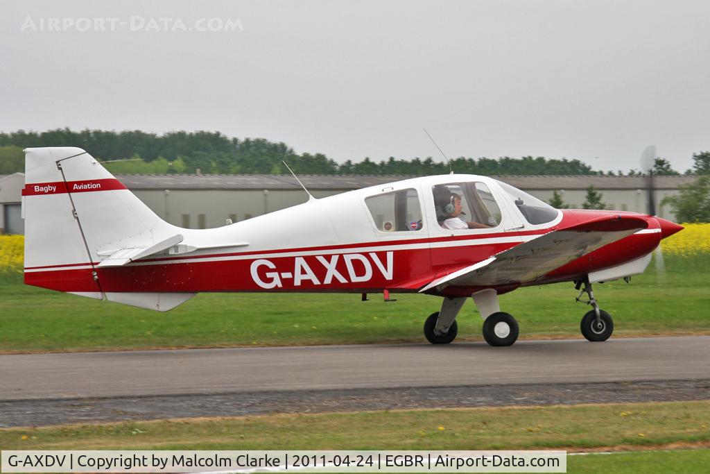 G-AXDV, 1969 Beagle B-121 Pup Series 1 (Pup 100) C/N B121-049, Beagle B-121 Pup 100 At Breighton Airfield in April 2011.