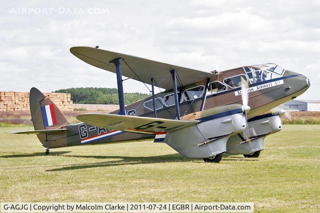 G-AGJG, 1941 De Havilland DH-89A Dominie/Dragon Rapide C/N 6517, De Havilland DH-89A Rapide at The Real Aeroplane Company's Wings and Wheels Weekend, Breighton Airfield, July 24th 2011.