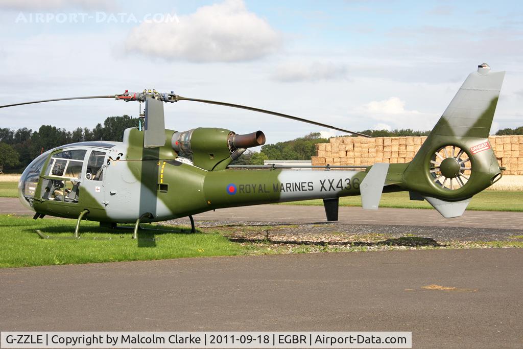 G-ZZLE, 1976 Westland SA-341C Gazelle HT2 C/N WA1402, Westland SA-341C Gazelle HT2 at The Real Aeroplane Company's Helicopter Fly-In, September 18th 2011.
