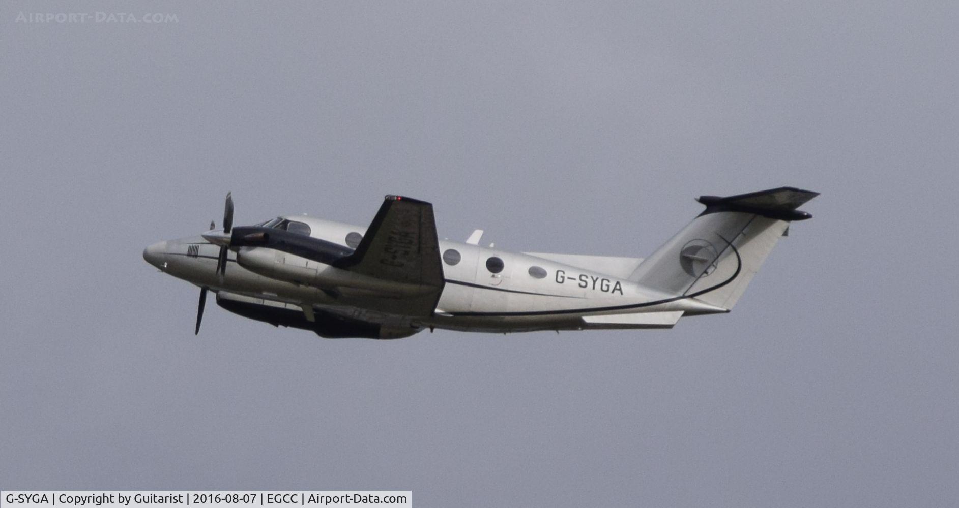 G-SYGA, 1982 Beech B200 Super King Air King Air C/N BB-1044, At Manchester