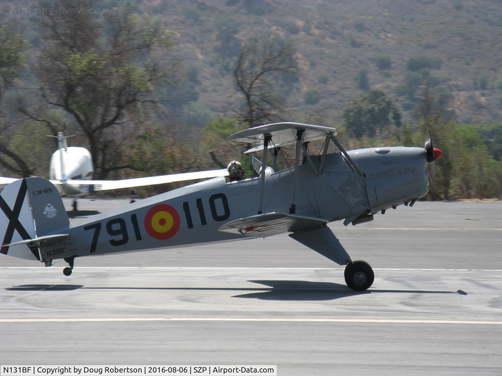 N131BF, 1963 CASA 1-131 Jungmann C/N E3B-629, 1963 C.A.S.A. 1.131 Bucker JUNGMANN, E.N.M.A GIV series, takeoff roll Rwy 22