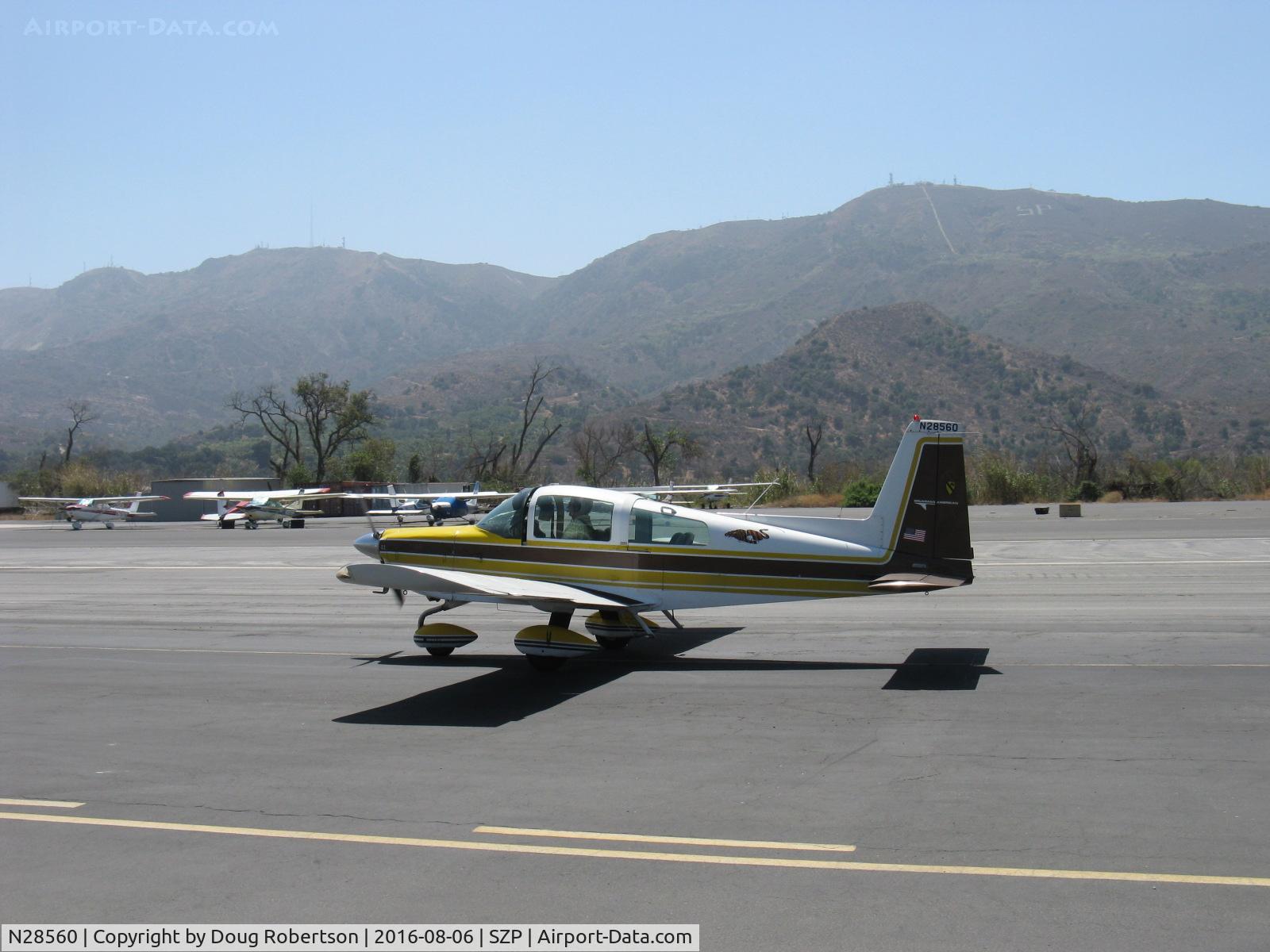 N28560, 1977 Grumman American AA-5B Tiger C/N AA5B0682, 1977 Grumman American AA-5B TIGER, Lycoming O&VO-360 180 Hp, taxi back