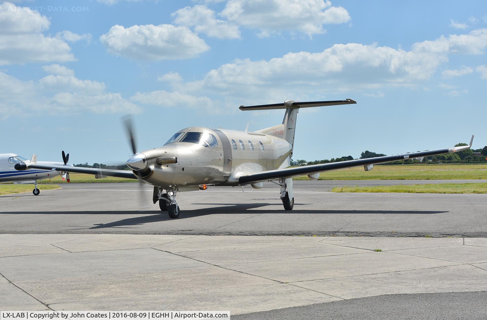 LX-LAB, 2003 Pilatus PC-12/45 C/N 531, Arriving at Pilatus Centre