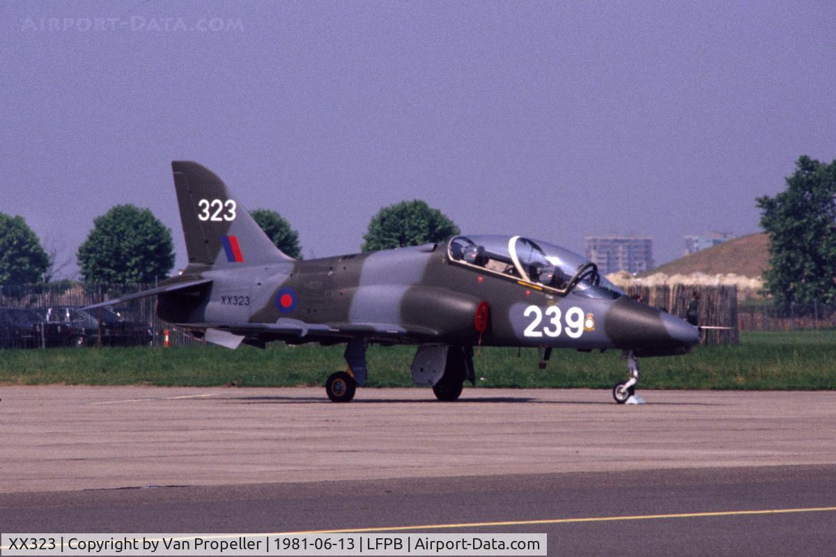 XX323, 1980 Hawker Siddeley Hawk T.1 C/N 167/312148, Hawk T.1 of the Royal Air Force at Le Bourget 1981