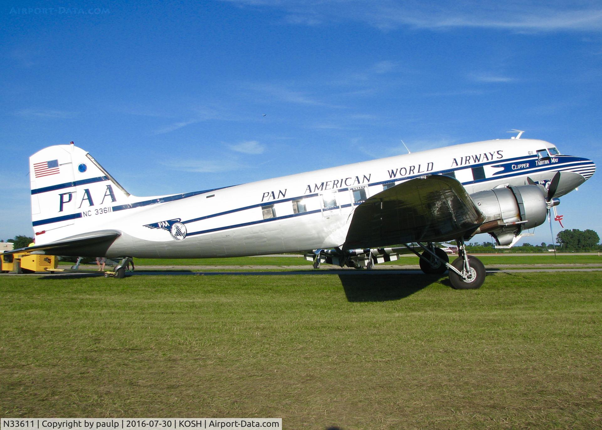 N33611, 1945 Douglas DC-3C (C-47B-50-DK) C/N 34378, AirVenture 2016.