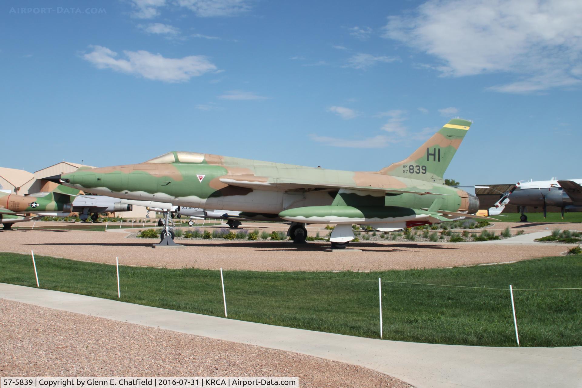 57-5839, 1957 Republic F-105B Thunderchief C/N B.76, At the South Dakota Air & Space Museum