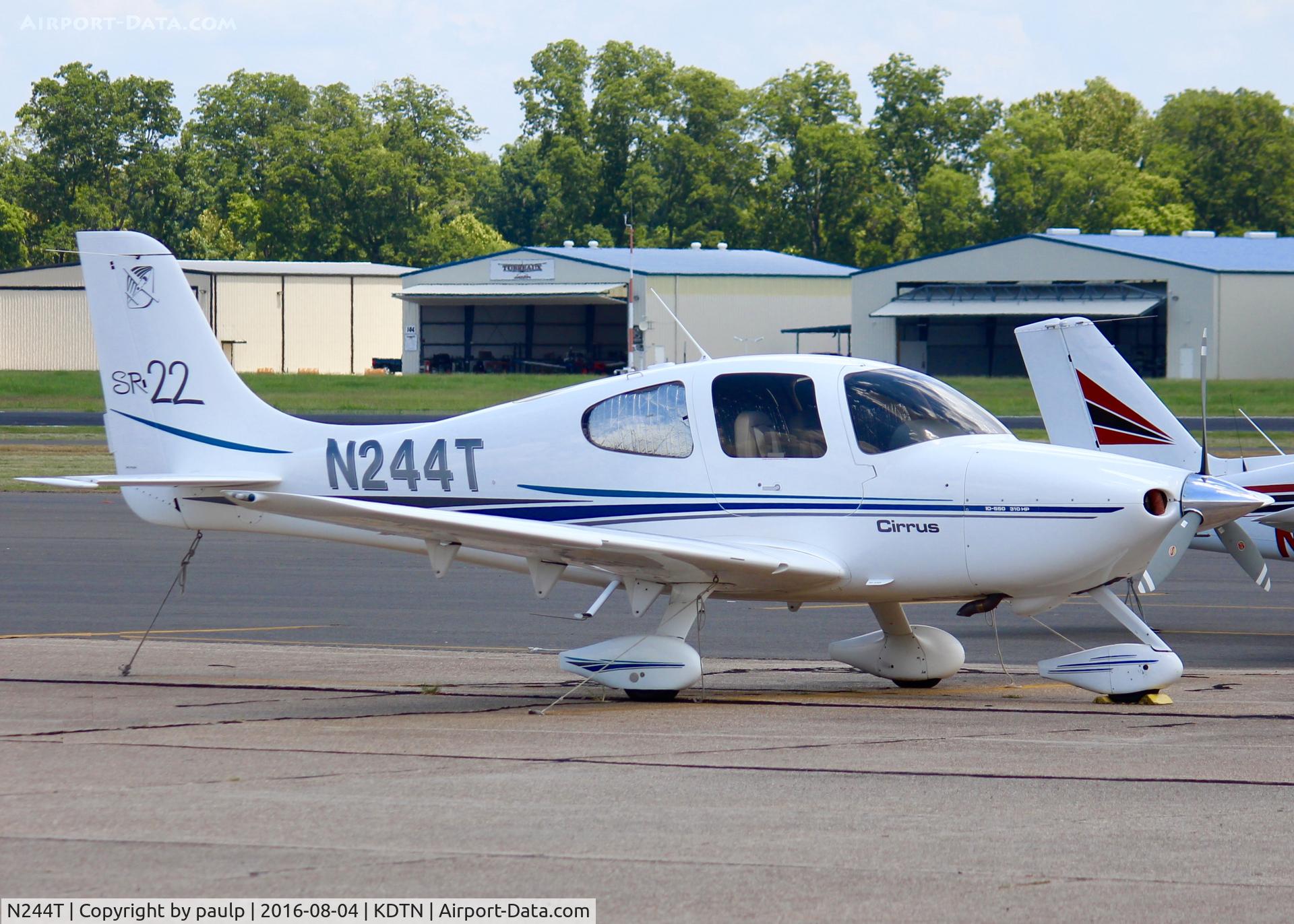N244T, 2001 Cirrus SR22 C/N 0045, At Downtown Shreveport.