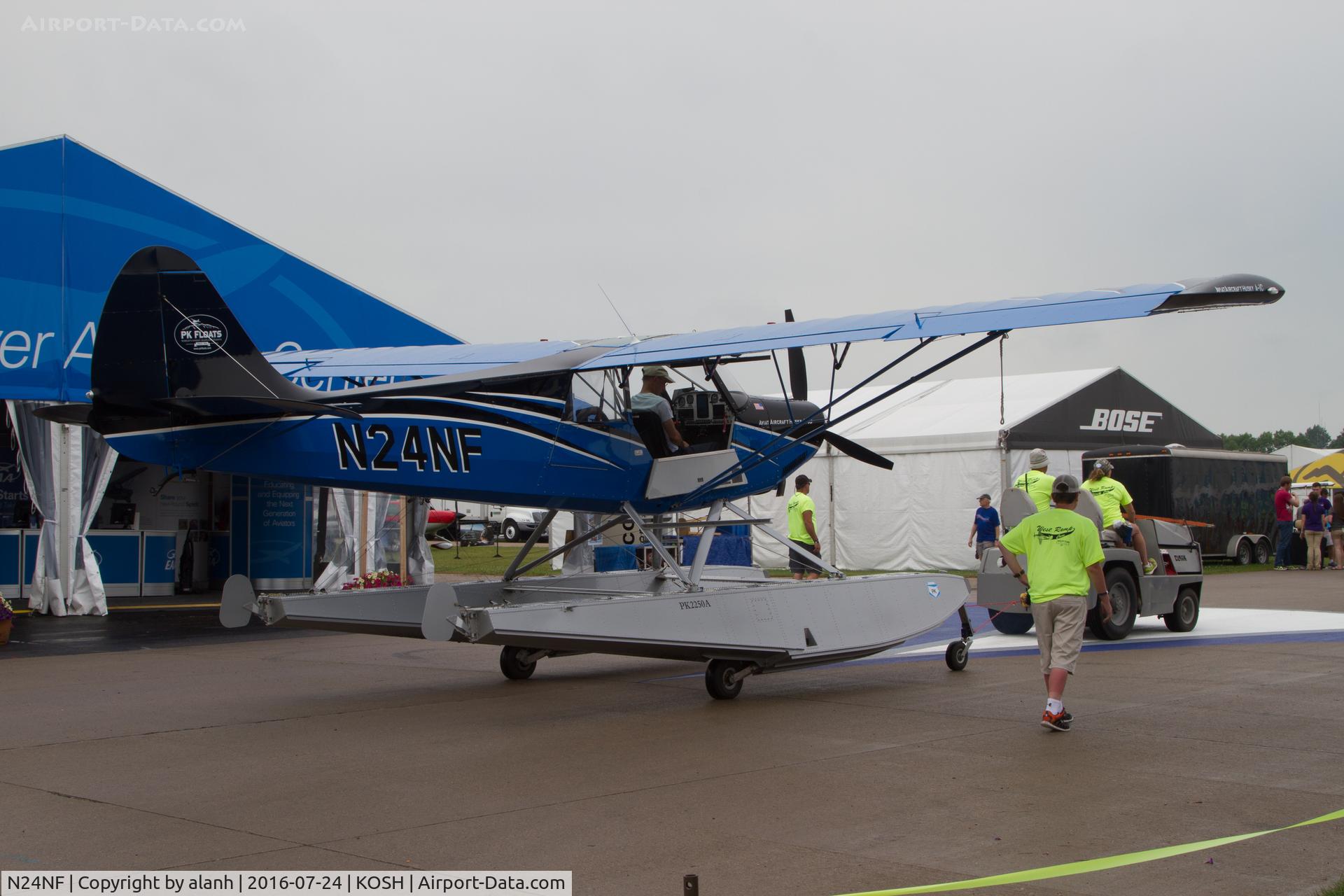 N24NF, 2012 Aviat A-1C-180 Husky C/N 3165, On floats and on tow at AirVenture 2016